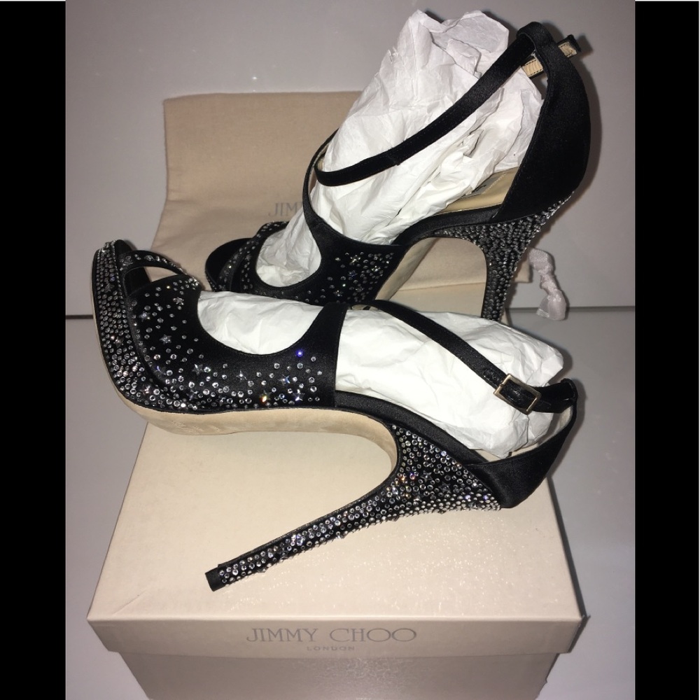 💜SEE VIDEO💜JIMMY CHOO💜Swarovski Crystals & Crystal Stars Sandals - Picture 10 of 17